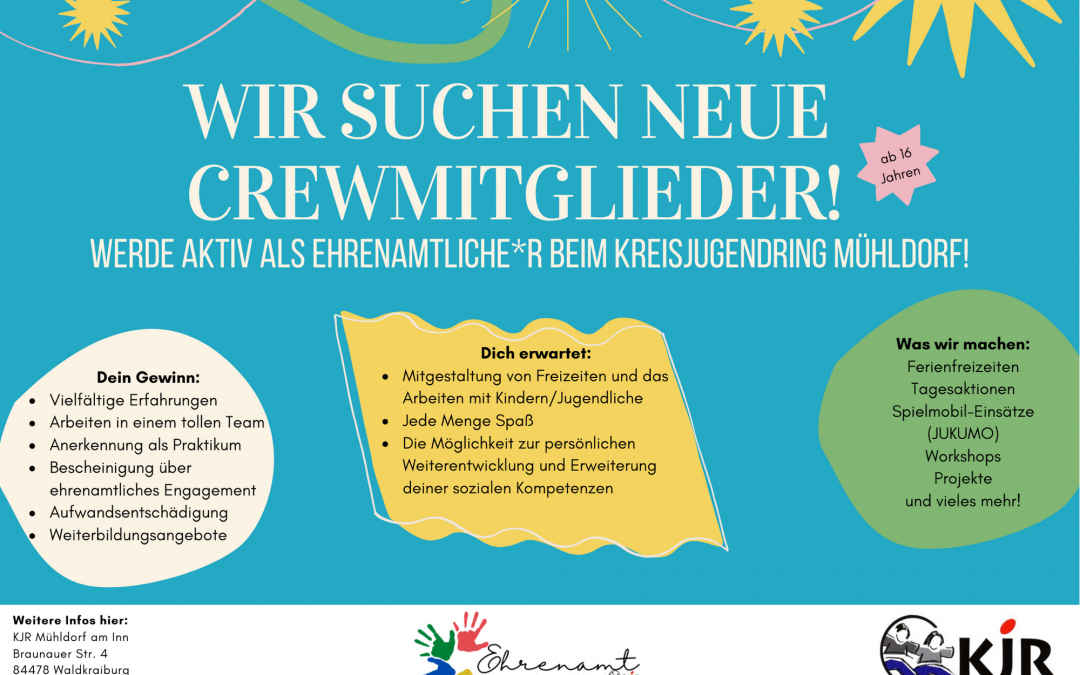 Der Kreisjugendring Mühldorf sucht Crewmitglieder!